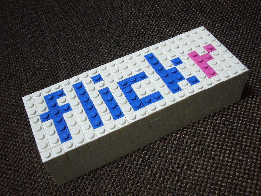 flickr spelled on lego block